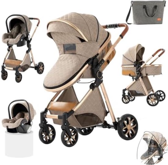 Kinderwagen 3 in 1 - Babywagen 3 in 1 - Wandelwagen - Kinderwagen 3 in 1 Incl Autostoel