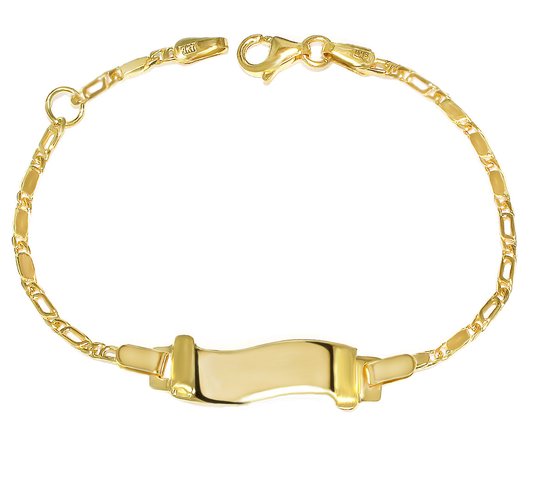 Juwelier Zwartevalk 9 Karaat Gouden Kinder Plaatarmband 13.174/12-14cm