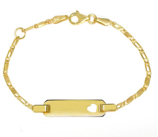 Juwelier Zwartevalk 9 Karaat Gouden Kinder Plaatarmband 13.168/12-14cm
