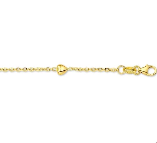 Geelgouden Armband hart 4 4016116 13 cm