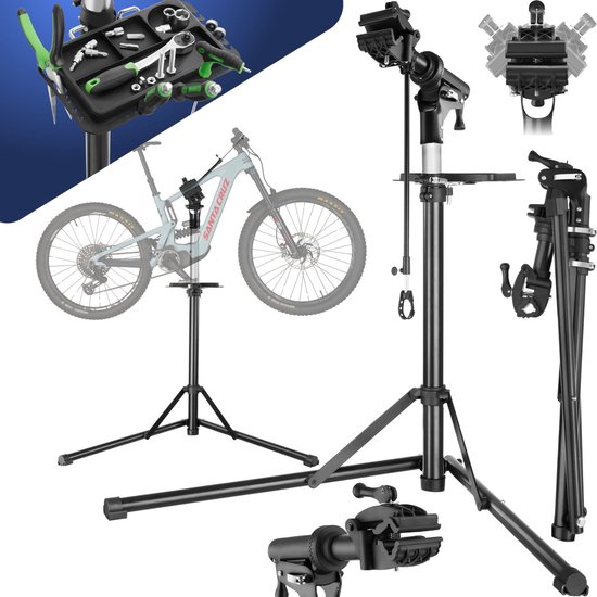 tectake® - Fietsreparatie standaard Jan - opvouwbaar/in hoogte verstelbaar montagestandaard - geschikt voor e-bikes/elektrische fietsen - 404919