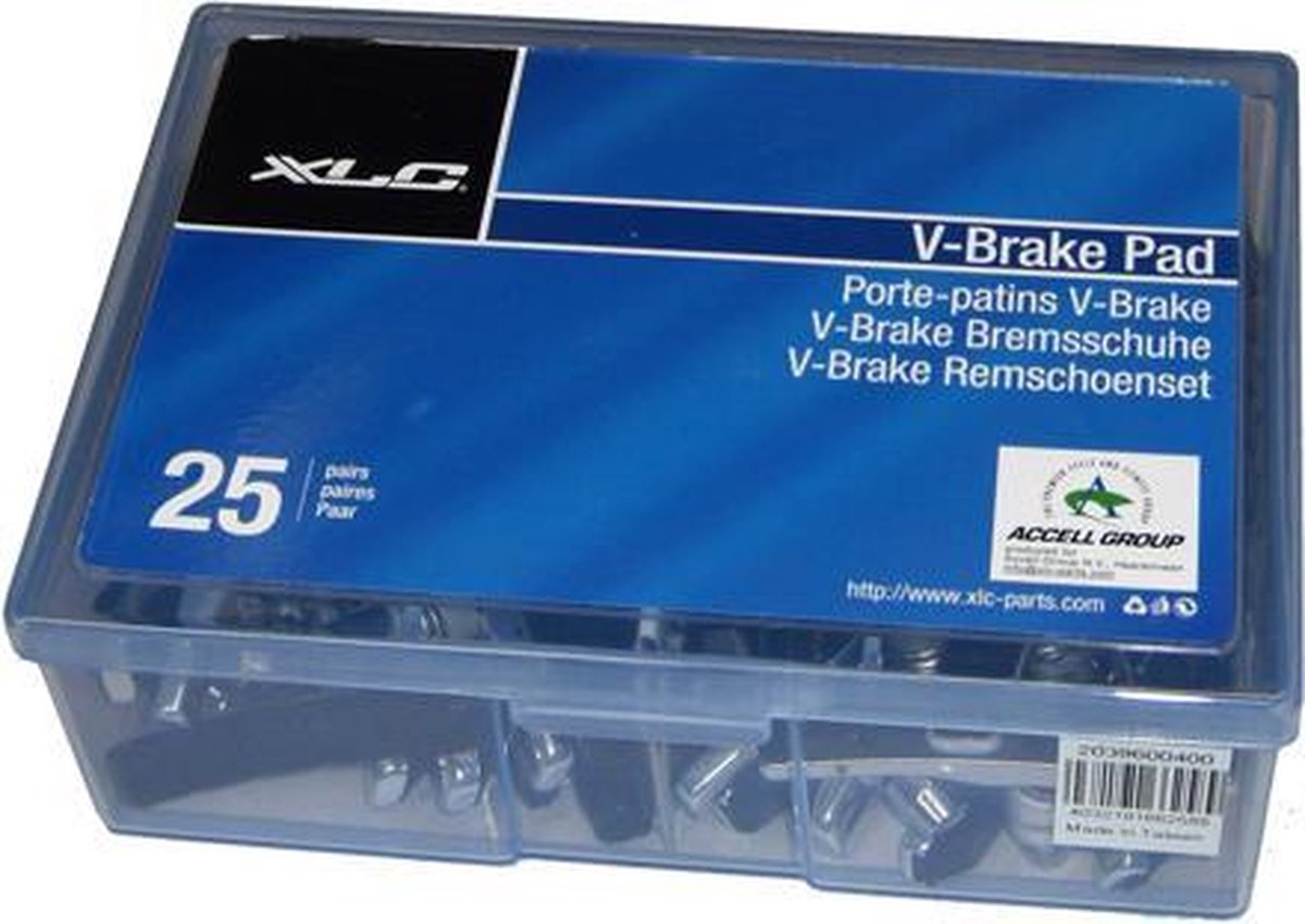 XLC remschoen V-brake inbus 72mm (25 sets) zwart