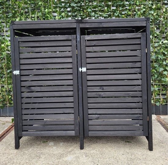Container Ombouw Hout antraciet - 2 Containers