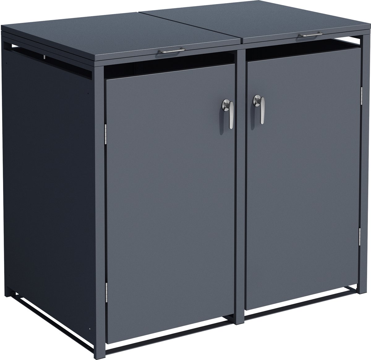 Container ombouw Tom - metaal antraciet dicht - 2 containers
