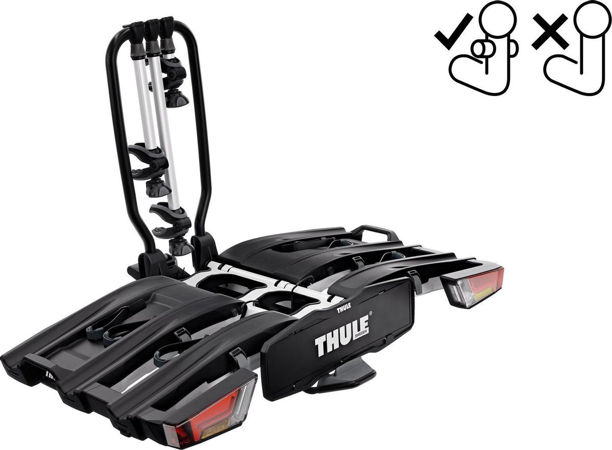 Thule EasyFold XT 966 FIX4BIKE - Passend op FIX4BIKE trekhaak - 3 fietsen - 13 polig
