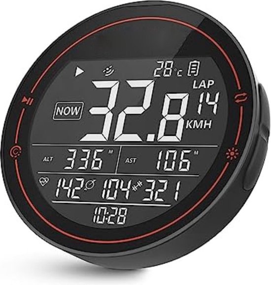 Kilometerteller Fiets - Fietscomputer Draadloos - Snelheidsmeter Fiets - Zwart