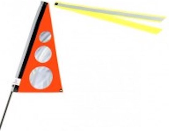 Fietsvlag ligfiets reflecterend neon oranje maat S