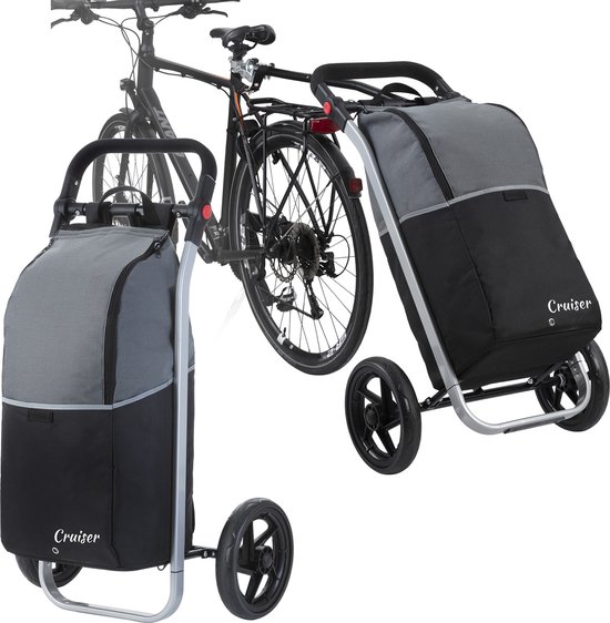 Shoppingcruiser 2 in 1 Boodschappentrolley voor achter de fiets - Fietskar - Robuuste Boodschappenwagen - Allround bagagekar