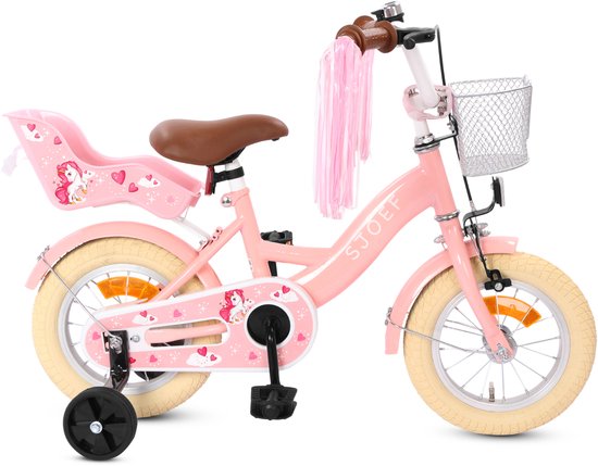 SJOEF Dolly Meisjesfiets 12 inch - Roze