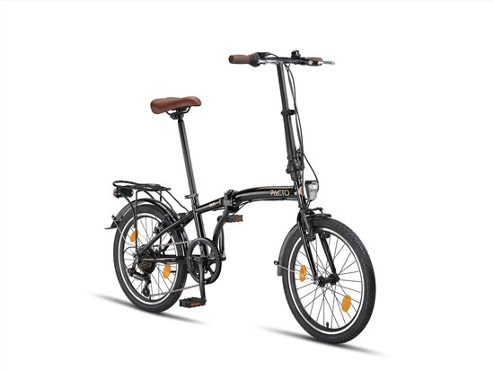 PACTO TEN FOLDING BIKE BLACK/GOLD 6v VOUWFIETS SHIMANO 20 inch