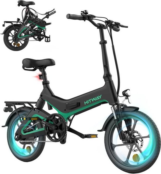 HITWAY Elektrische Vouwfiets - Opvouwbare E-bike - 7.8Ah - 16 Inch - 250W