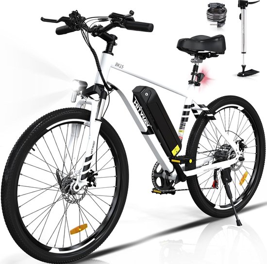 Hitway BK15 Elektrische Fiets | E-bike met Afneembare Accu | 26 Inch | 250W Motor | 11.2Ah | Wit