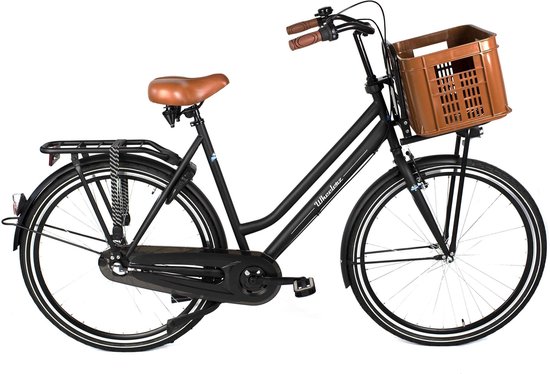 Wheelerz.nl transportfiets 28 inch 57 cm matzwart | inclusief krat