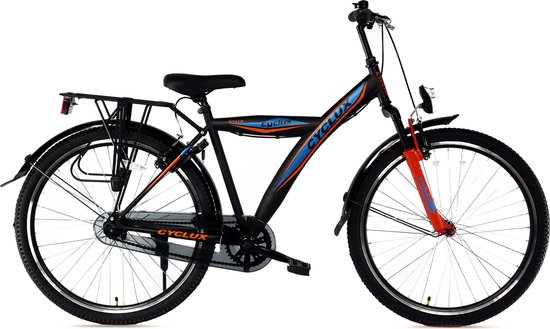 Cyclux Astro Jongensfiets 24 Inch Zwart Oranje