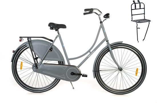 Wheelerz.nl omafiets grijs met voordrager