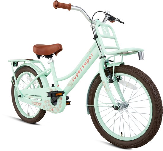Supersuper Cooper Bamboo - Kinderfiets - Meisjesfiets - 18 inch - Pistache Groen