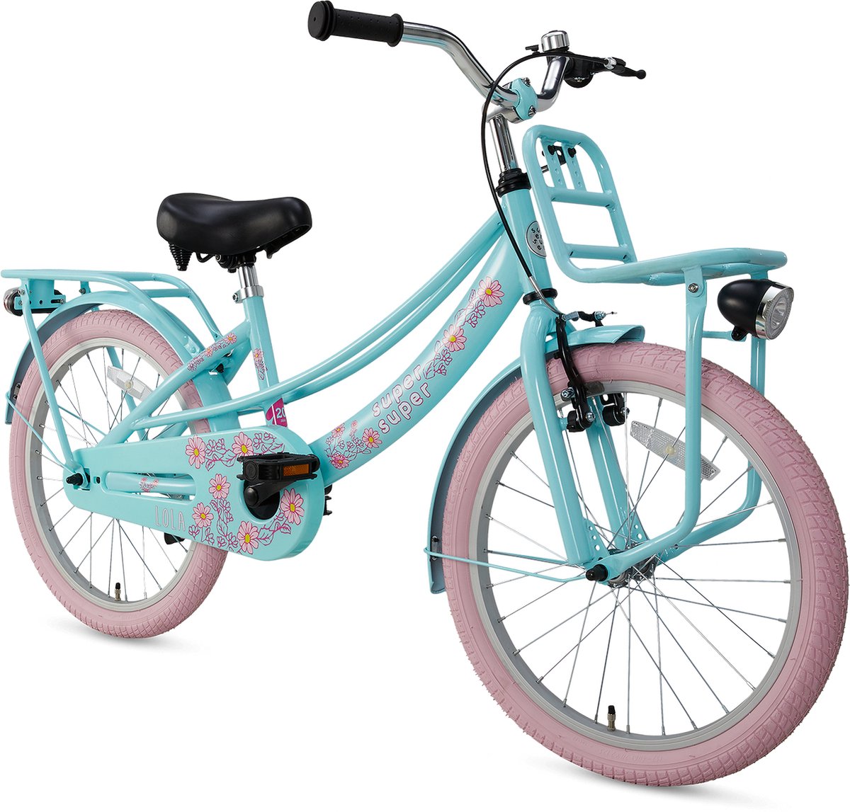 Supersuper Lola - Kinderfiets - Meisjesfiets - 20 inch - Mint/Roze