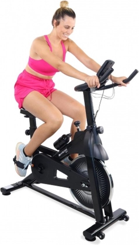 Mobiclinic Teide Spinningfiets - Verstelbaar - Max. 120 kg - Trainingscontrole - Verschillende weerstandsniveaus - Hometrainer - LCD-scherm - Hartslagmeter - Flessen en Telefoonhouder