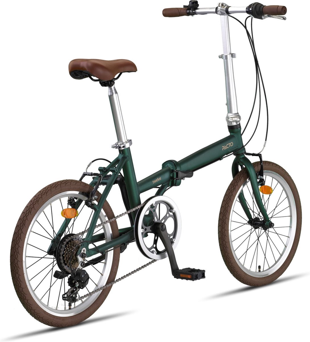 PACTO TWELVE FOLDING BIKE GREEN 6v VOUWFIETS PLOOIFIETS RETRO DESIGN FIETS ALUMINIUM 20 inch
