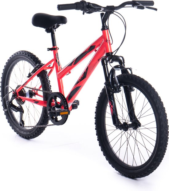 Huffy Stone Mountain 20 Inch Meisjes Mountainbike Roze Hardtail Voorvering 6 Snelheid Voor Kinderen 6-9 Jaar