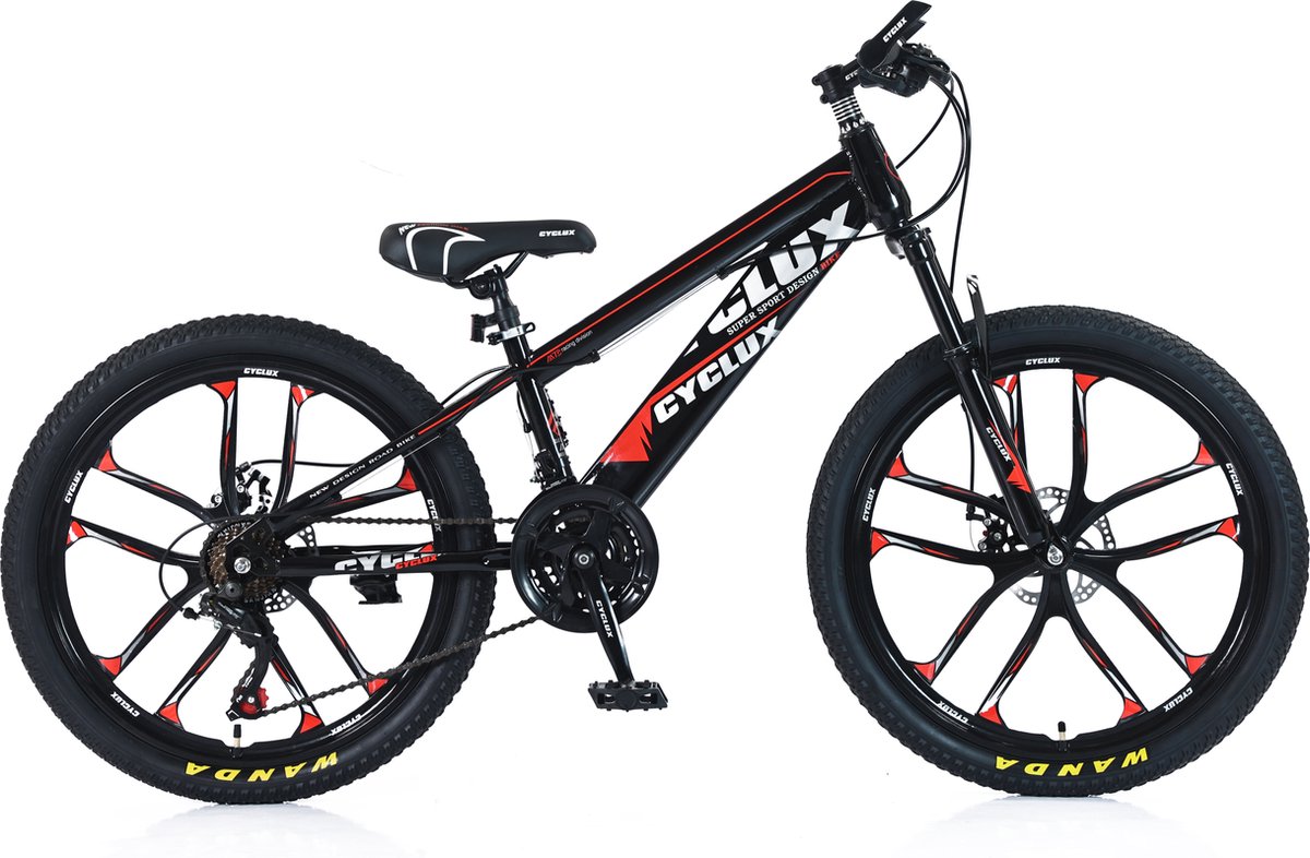 Cyclux Road Bike Jongensfiets Mtb 24 Inch 21 Speed Shimano Rood