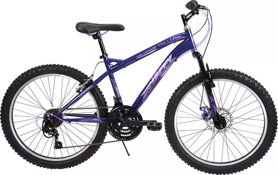 Huffy Extent 24 Inch Kinderfiets Shimano 18 versnellingen Mountainbike voor Jongens en Meisjes 8+ jaar - Paars