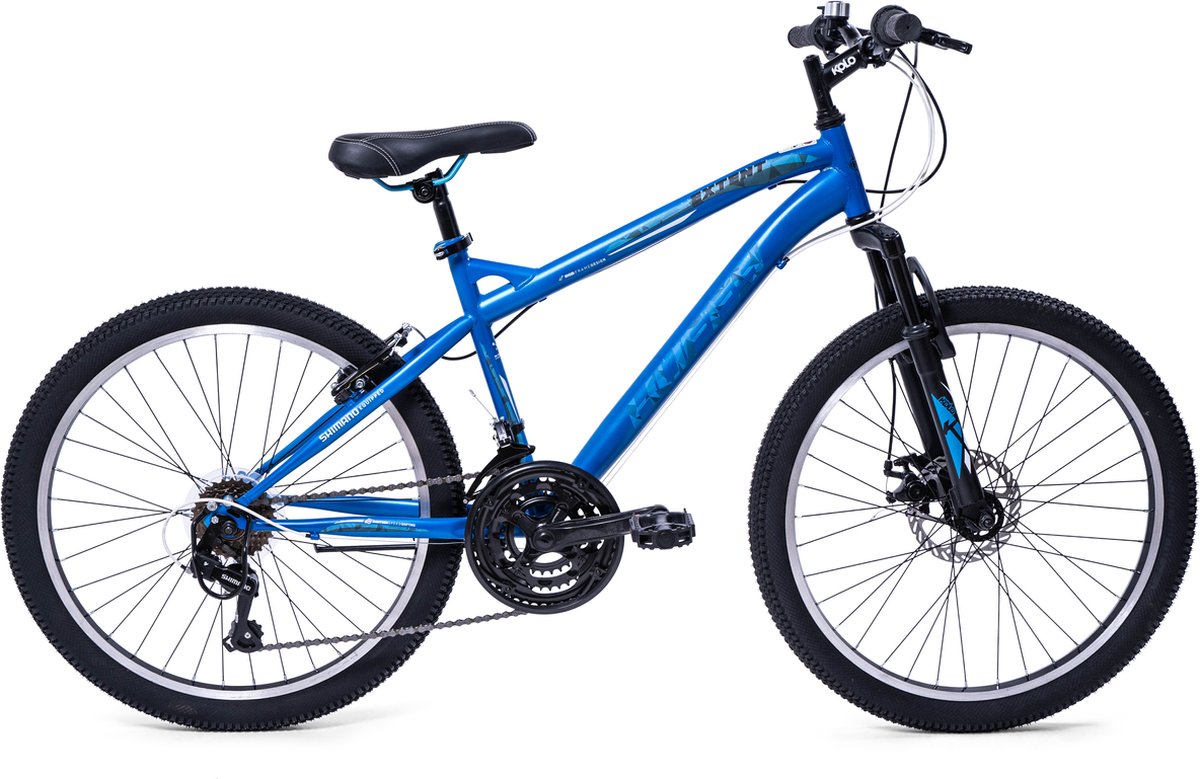 Huffy Extent 24 Inch Kinderfiets Shimano 18 versnellingen Mountainbike voor Jongens en Meisjes 8+ jaar - Blauw