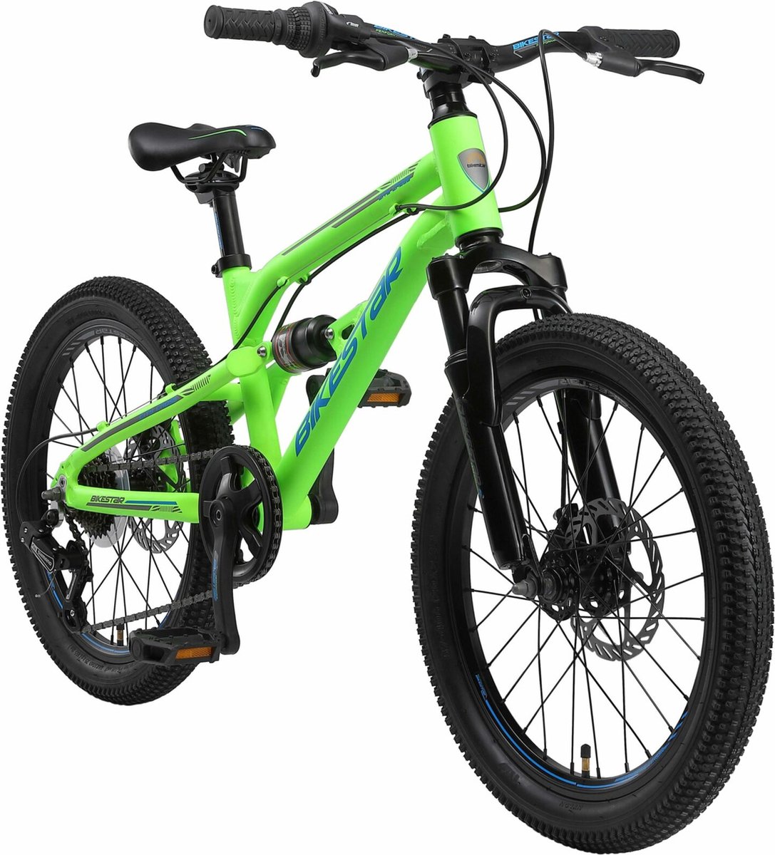 Bikestar Alu MTB Fully, 7 speed, 20 inch, groen