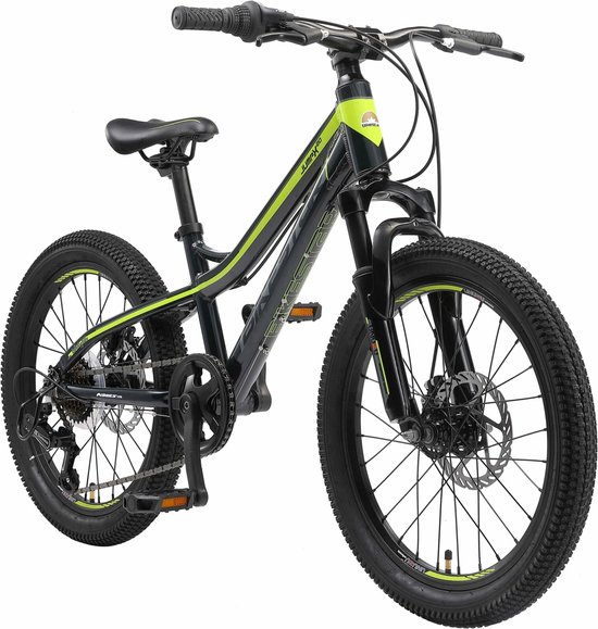 Bikestar, MTB kinderfiets, 7 speed, 20 inch, zwart/groen