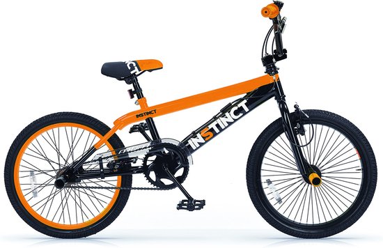 BMX freestyle BEAST - 360 graden draaibaar - 20 inch wielmaat - Fietsende jongens - Framemaat 28cm - Zwart/oranje