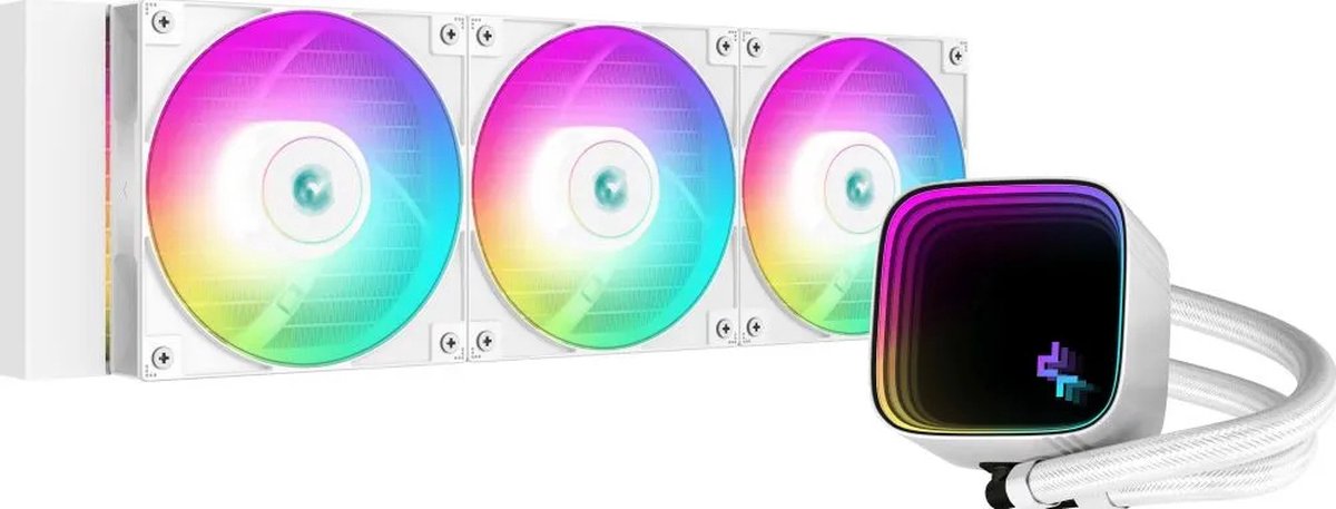 DeepCool LS720 SE WH - Vloeistofkoelsysteem processor - afmeting radiator: 360 mm - voor Intel LGA 1700 - AMD AM5, AM4 - 3x 120mm RGB fans - wit