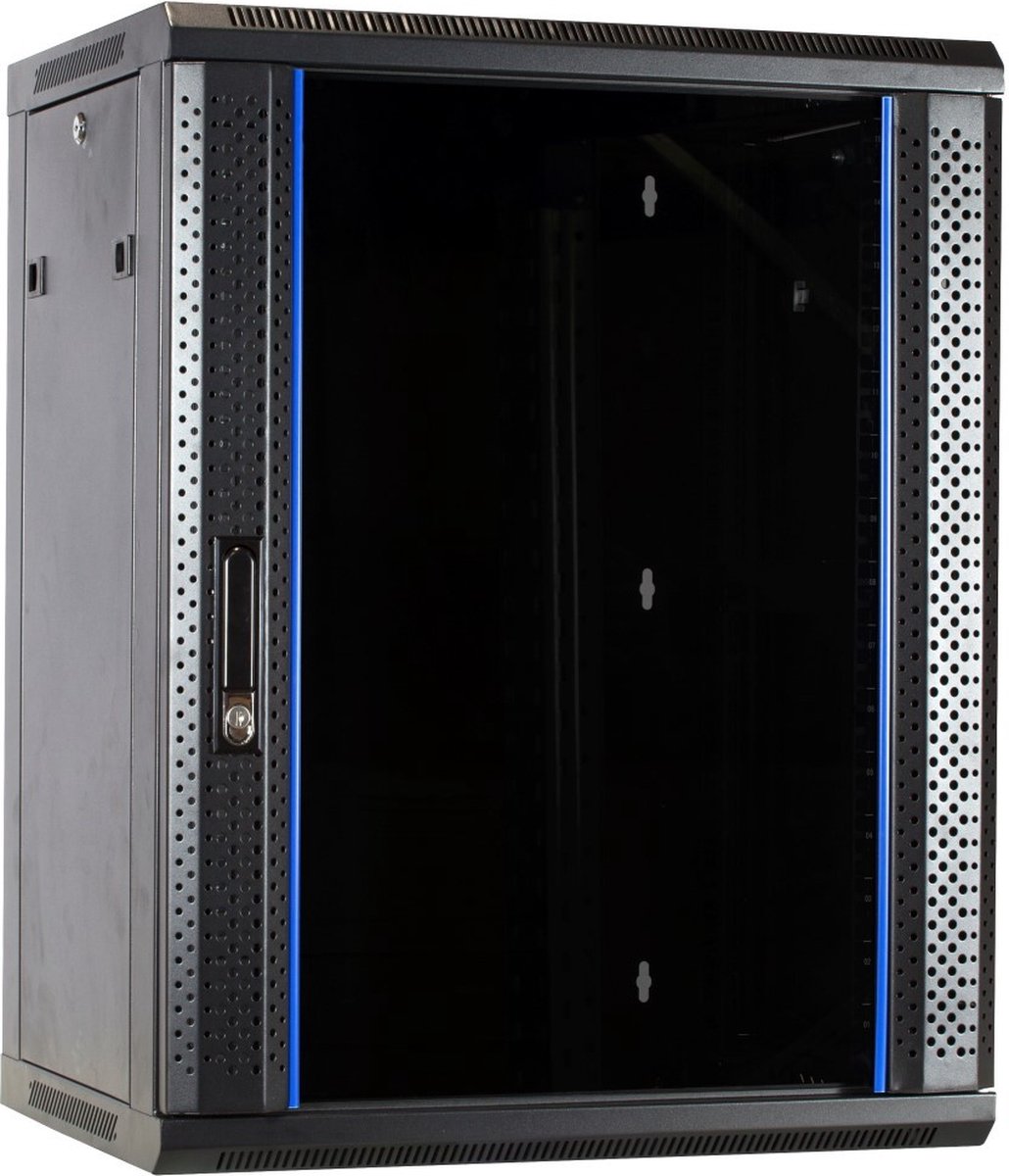 DSIT 15U wandkast / serverbehuizing ongemonteerd met glazen deur 600x600x770mm (BxDxH)