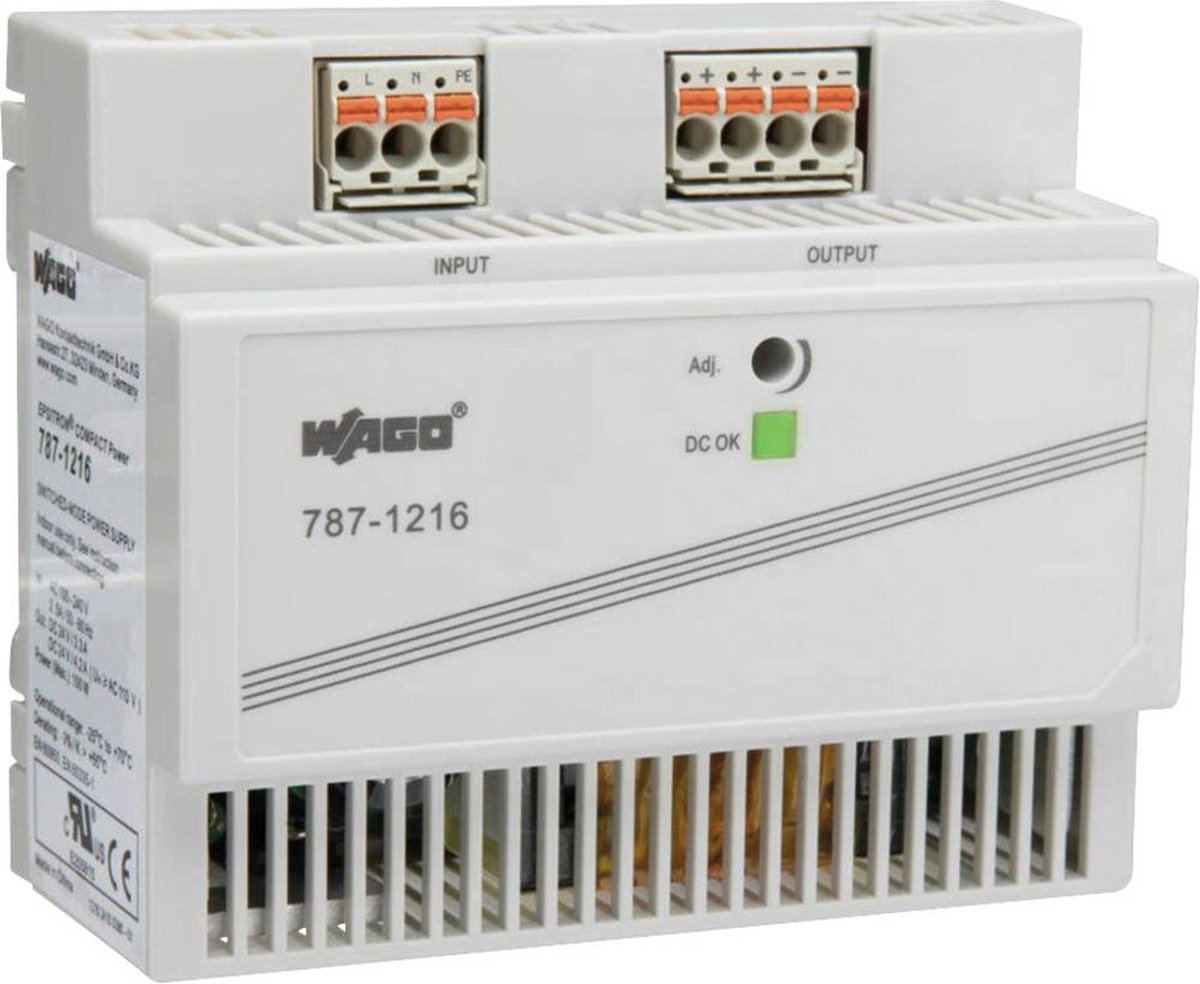 WAGO 787-1216 DIN-rail netvoeding 24 V 4.2 A 100.8 W Aantal uitgangen: 1 x Inhoud: 1 stuk(s)