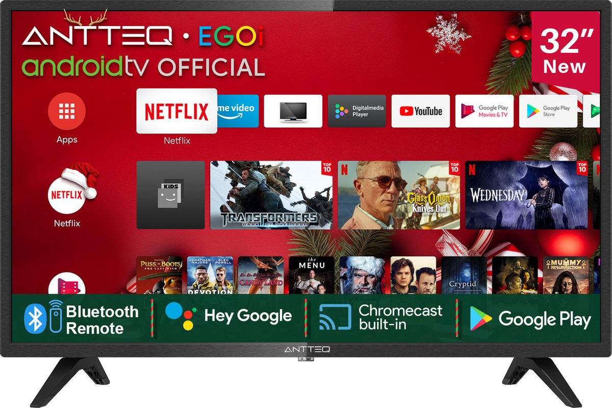 ANTTEQ AG32H3 - 32 inch - Smart TV - HD Ready - 2023