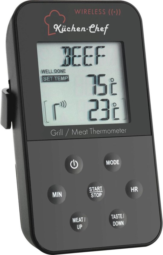 TFA Dostmann 14.1504 Barbecuethermometer Kabelsensor, Alarm, Met timer, Bewaking van kerntemperatuur Langzaam garen, Va