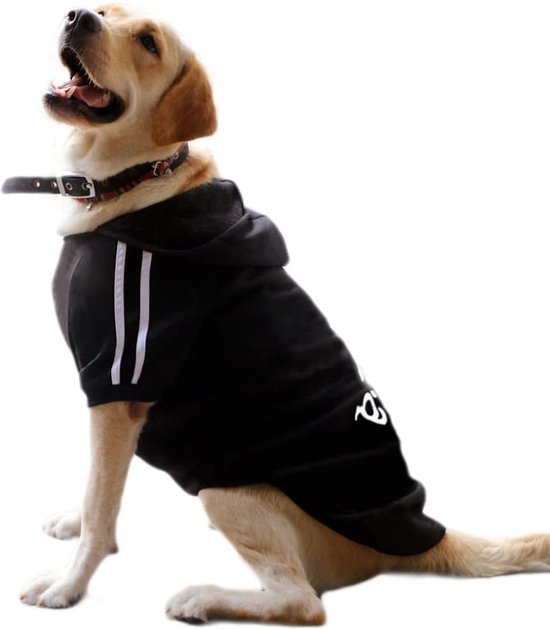 Hond warme hoodies mantel kleding trui huisdier puppy t-shirt zwart 4XL