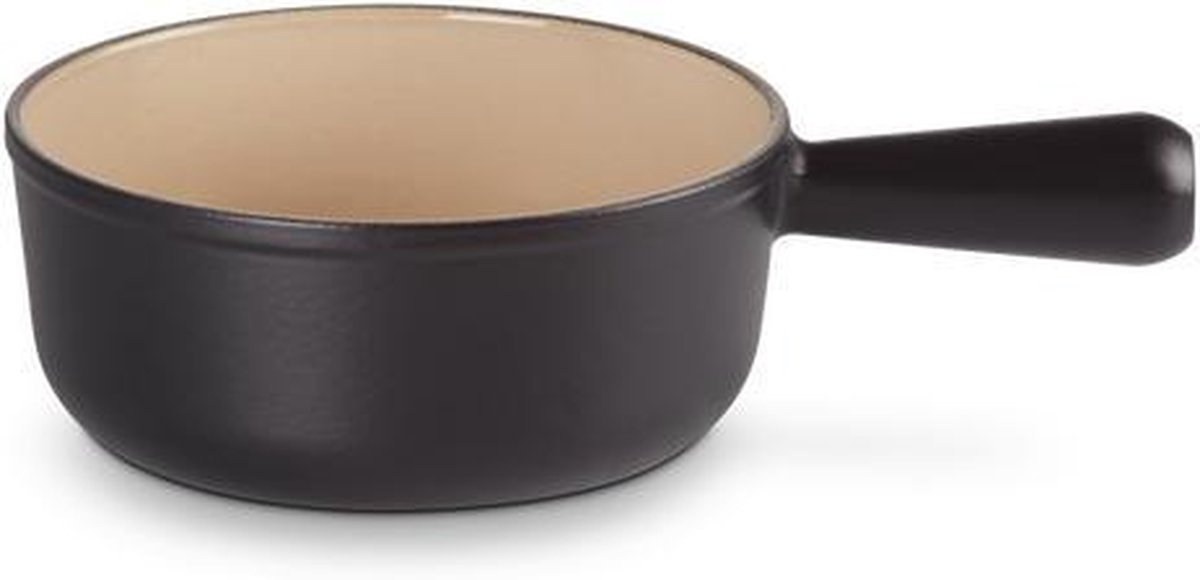 Le' Creuset Gietijzeren ronde steelpan zonder deksel in Mat Zwart 18cm 1,4l