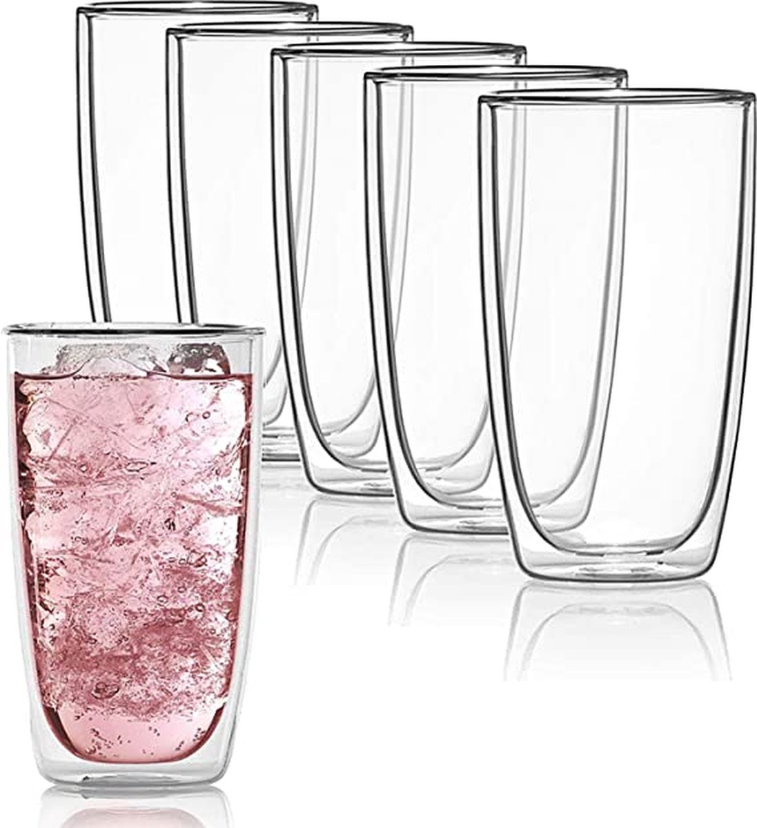 Dubbelwandige latte macchiato-glazen, koffieglas, theeglazen - mokkakopjes , Koffiekopjes , espressokopjes - kopjes - Cappuccino kopjes 6*450 ml