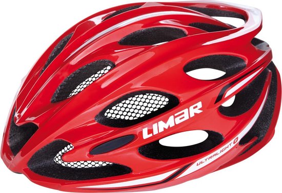 Limar Ultralight+ Fietshelm Road - Volwassenen - 200 gram - Rood - Hoofdomtrek 57cm tot 61cm - Maat L