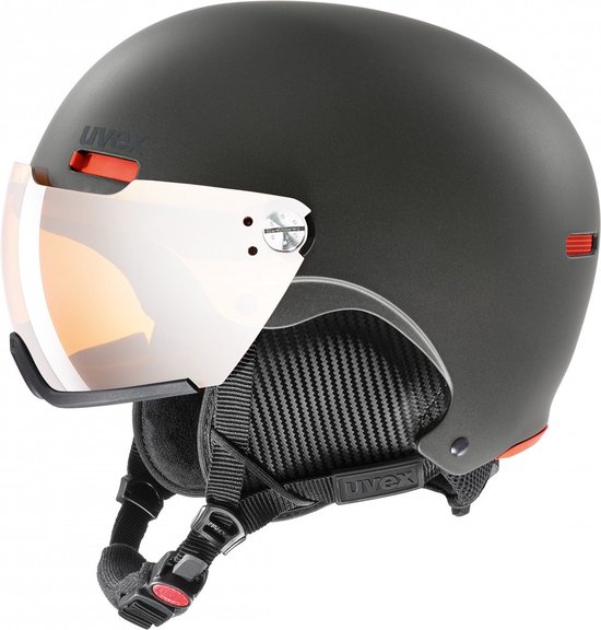 Uvex HLMT 500 Visor skihelm met vizier - zwart/oranje - maat 52-55 cm