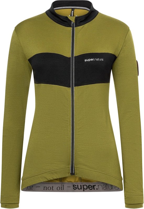 Super Natural W Grava LS Jersey -Avocado-black - Size XL