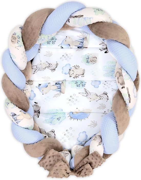 Baby Cocoon Bumper Reiswieg 100% katoen Anti-allergisch - babynestje \ Warm nest baby 75x45 cm