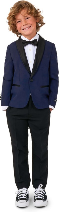 OppoSuits Midnight Blue - Kids Tuxedo Smoking - Chique Outfit - Blauw - Maat 4 Jaar