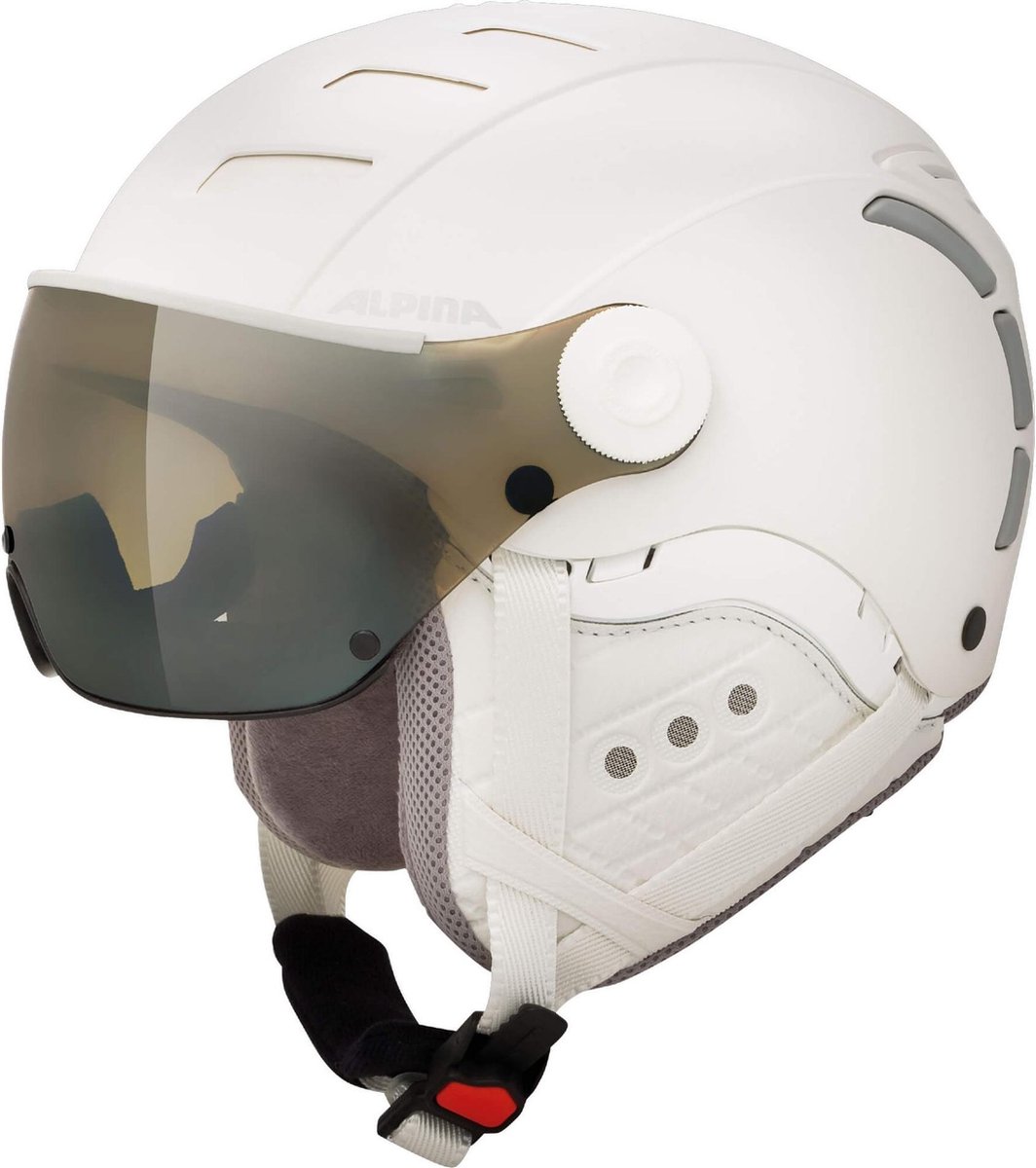 Alpina Jump 2.0 Q-Lite Skihelm Met Vizier | Quattroflex lite Cat. 2 | White Matt | Maat: 59 - 61 cm