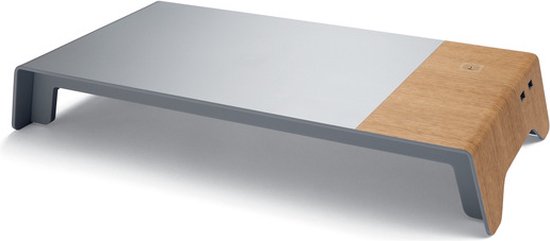 Sigel Smartstyle - monitorstandaard - USB 3.0 + inductie-acculader - 52x25x8cm - SI-SA405