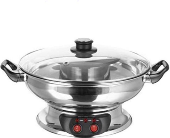 Hotpot Pan - Hotpot Electrisch - Chinese Fondue - Hotpot Kookpot - Zilver