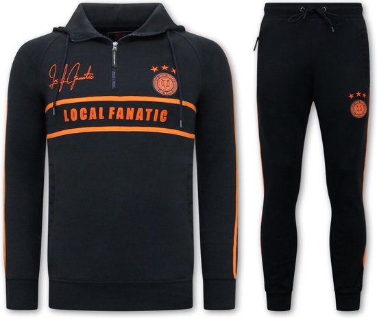 Heren Trainingspak - Double Line Signed - Blauw / Oranje