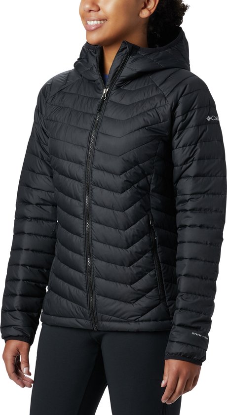 Columbia Powder Lite™ Hooded Jacket - Dames Jas - Gewatteerde puffer Jas met Capuchon - Maat S - Zwart