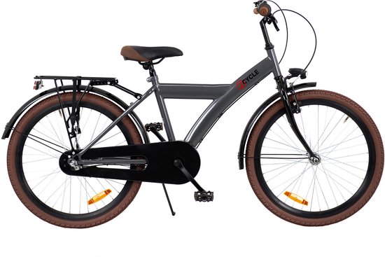 2Cycle - Jongensfiets - 24 inch - Grijs - 3 Versnellingen Shimano-Nexus - Kinderfiets - 24 inch fiets