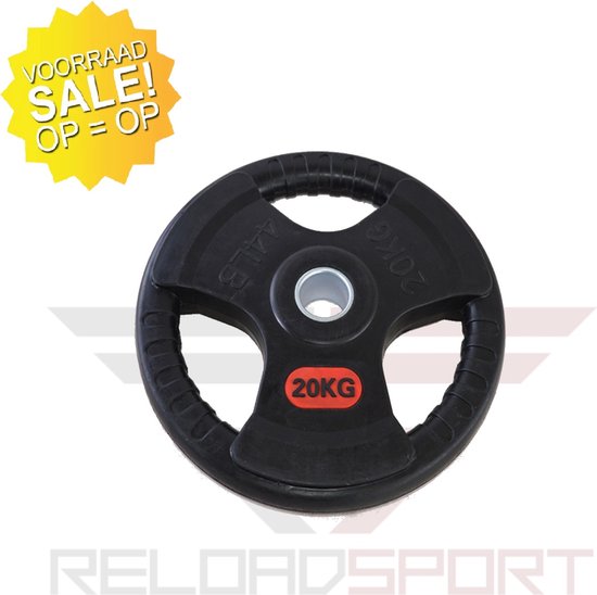 ReloadSport - Tri-grip Halterschijf - 2x 20KG - 50mm - Olympische - Halterschijven 20 kg - Fitness - Weight Plates - Kerstcadeau